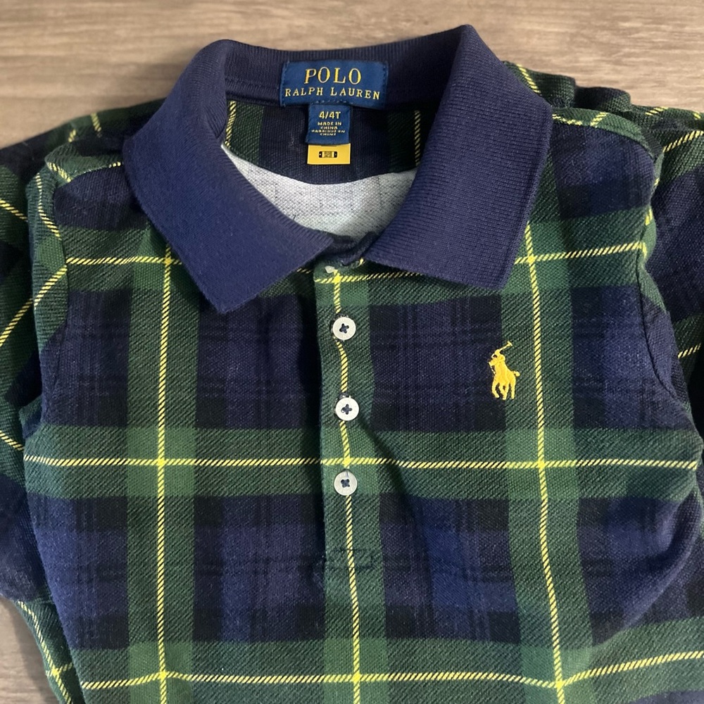 POLO RALPH LAUREN
Kids' Plaid Stretch Mesh Polo Dress In St Andrew Gordon - Picture 4 of 16